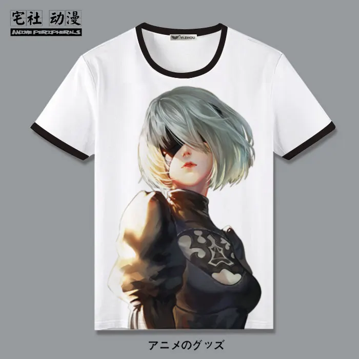 

Neil Machinery Ji Yuan 2B Sister 9S Surrounding the Game Short-Sleeved T-shirt Anime Peripheral 2D World Clothes anime shirt