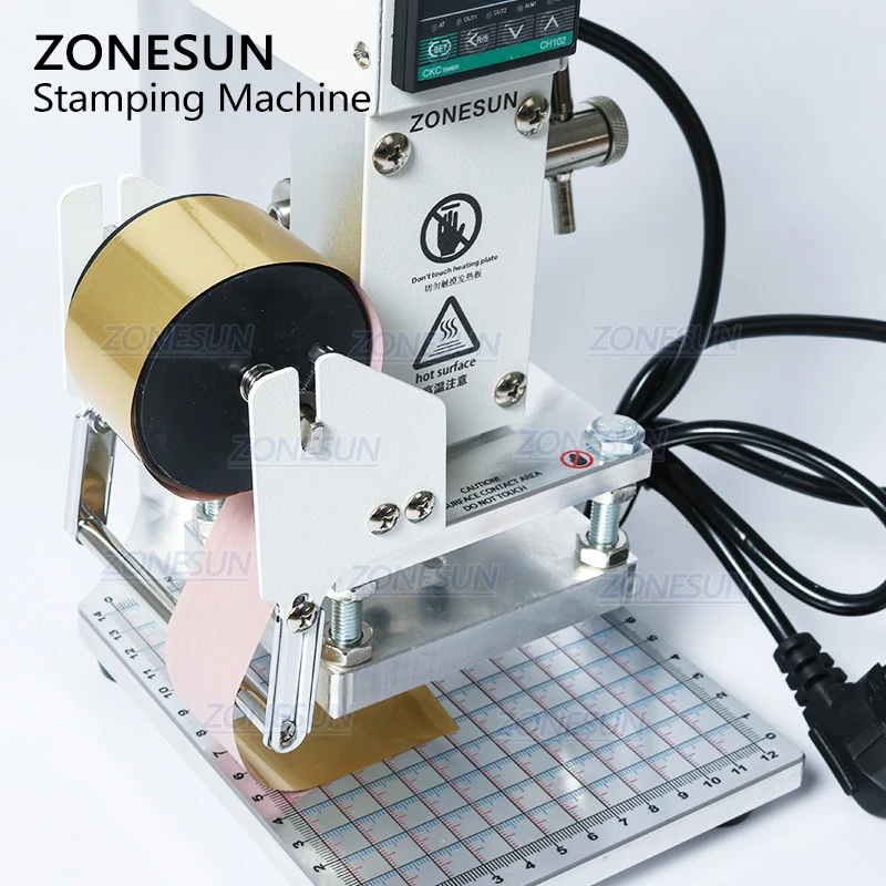 ZONESUN ZS 90 новая штамповочная машина Цифровая ручная Бронзирующая кожа термопресс