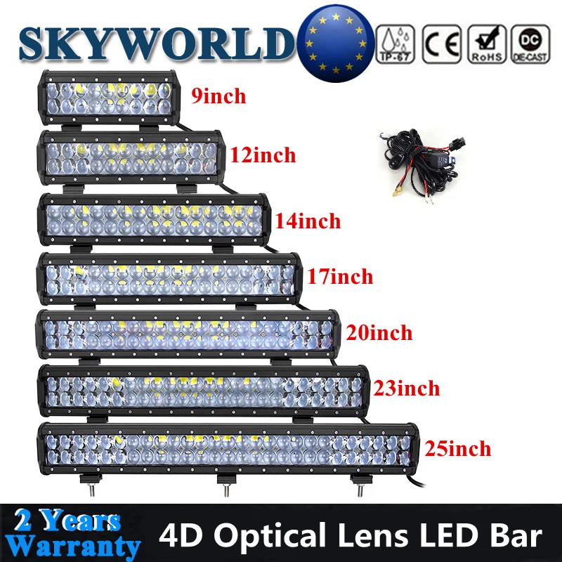 Светодиодсветодиодный балка SKYWORLD 4D для внедорожника лампа дальнего света