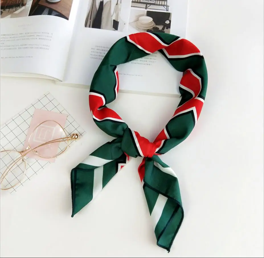 

Новый мягкий женский маленький квадратный шарф/классический носовой платок с номером года печати/ленты для волос повязки на голову/красива...