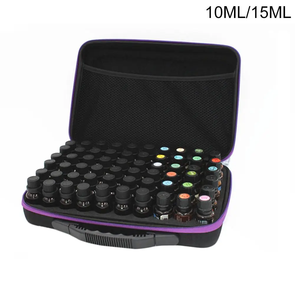 

60 Bottles Essential Oil Case Carrying Holder Portable 10/15ml Perfume Oil Nail Polish Storage Bag Organizer Travel Storage Box