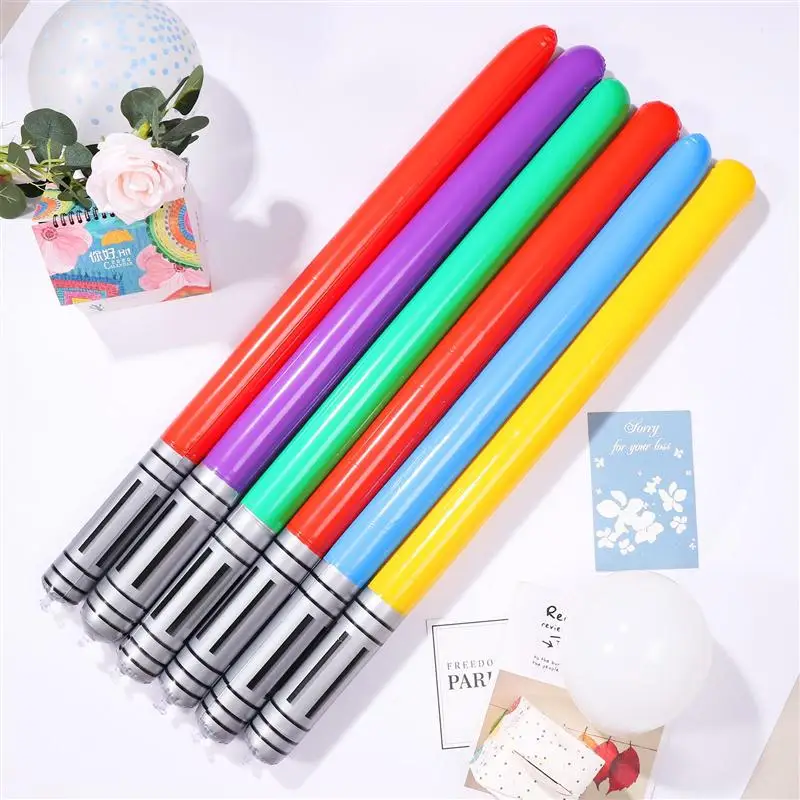6pcs Inflatable lightsaber Sword Stage Props Outdoor Fun Game Playing Party Favors Kids Toy no leakage for all kinds of parties
