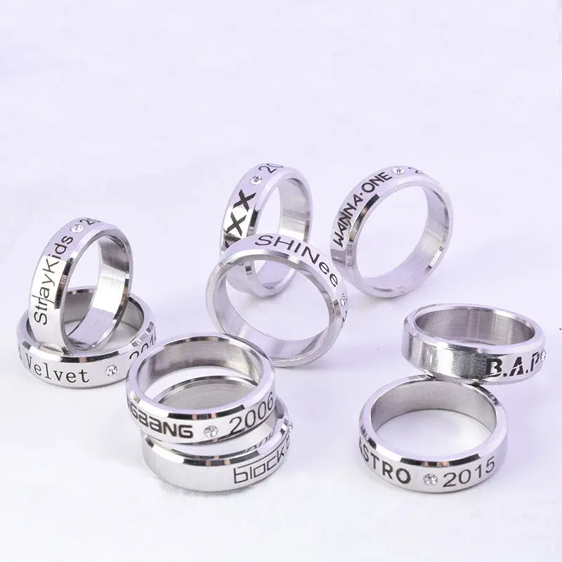 KPOP кольцо want One BAP SHINee Block.b Vixx Astro Straykids кольца на палец бигбанг ювелирные