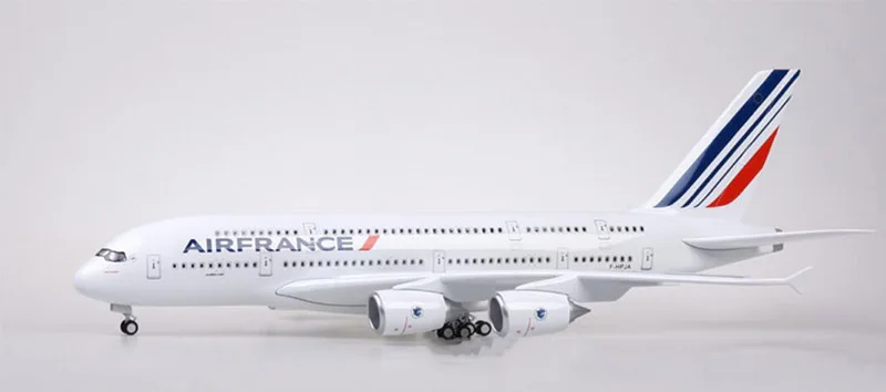 without light 1/160 масштаб 50,5 см самолет Airbus A380 Air Франция авиакомпания Модель W светодиодный светильник и колесо литой пластик Смола самолет для сбора - Цвет: without light