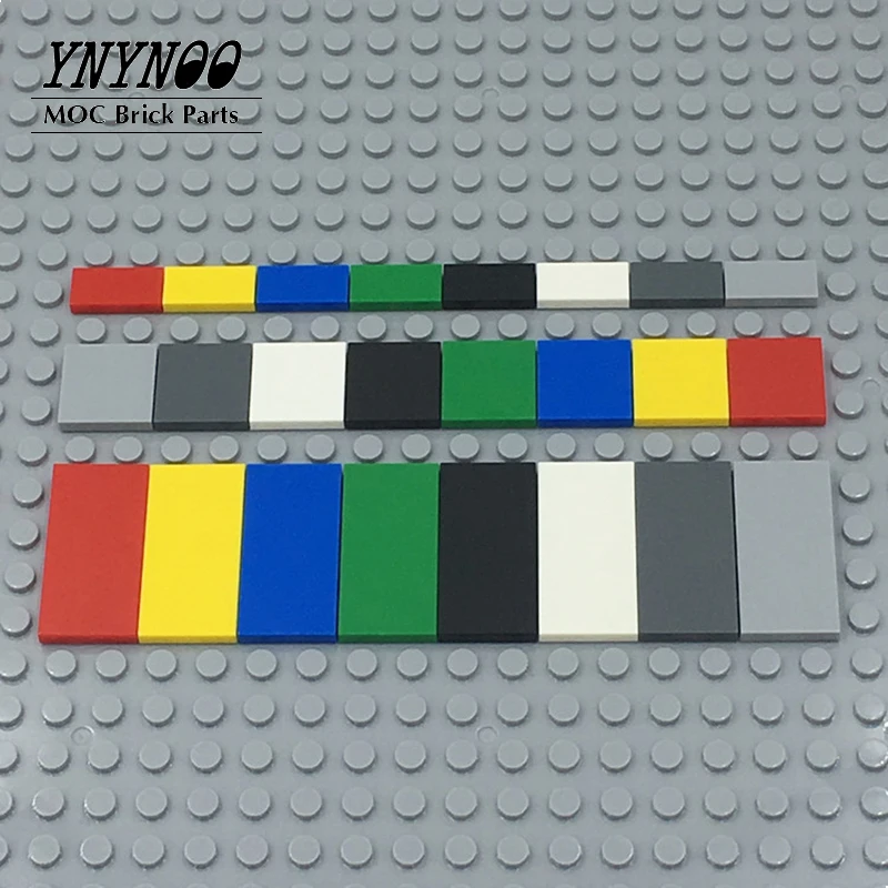 100 шт./лот плоская плитка 2x4 с пазами MOC строительные блоки кирпичи детали сделай