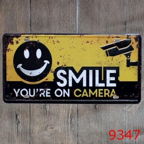 

20*30cm Metal Tin Sign Smile on a Camera Decor Bar Pub Home Pub Tin Sign