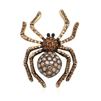 luxury crystal spider brooches for women blue white yellow rhinestone insect animal brooch pins party jewelry accessories gifts