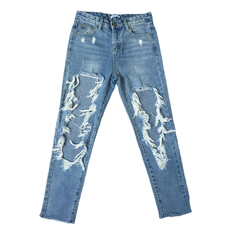 Стильные весенние рваные джинсы в стиле хип-хоп женские повседневные потертые