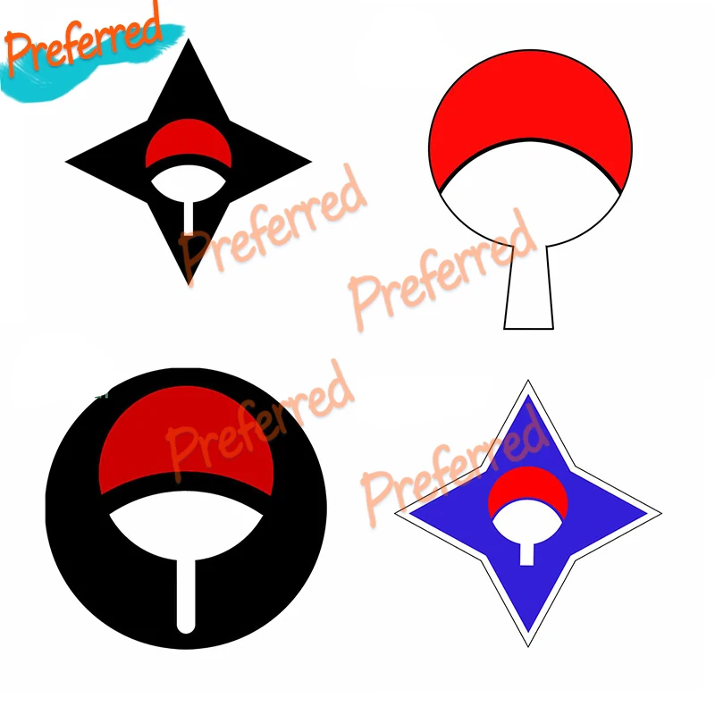 Наклейки на машину с символами клана Ниндзя Учиха устойчивые к царапинам