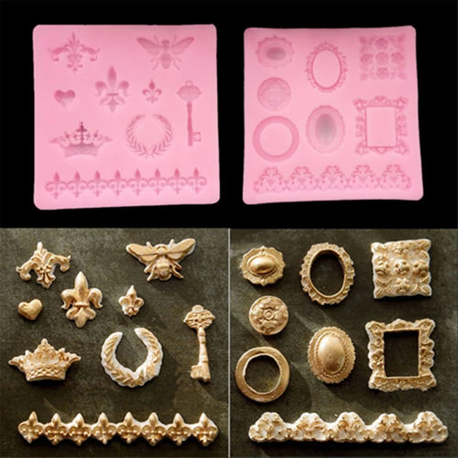 Корона подсолнечник пчела роза цветок павлина кружева силиконовая форма для