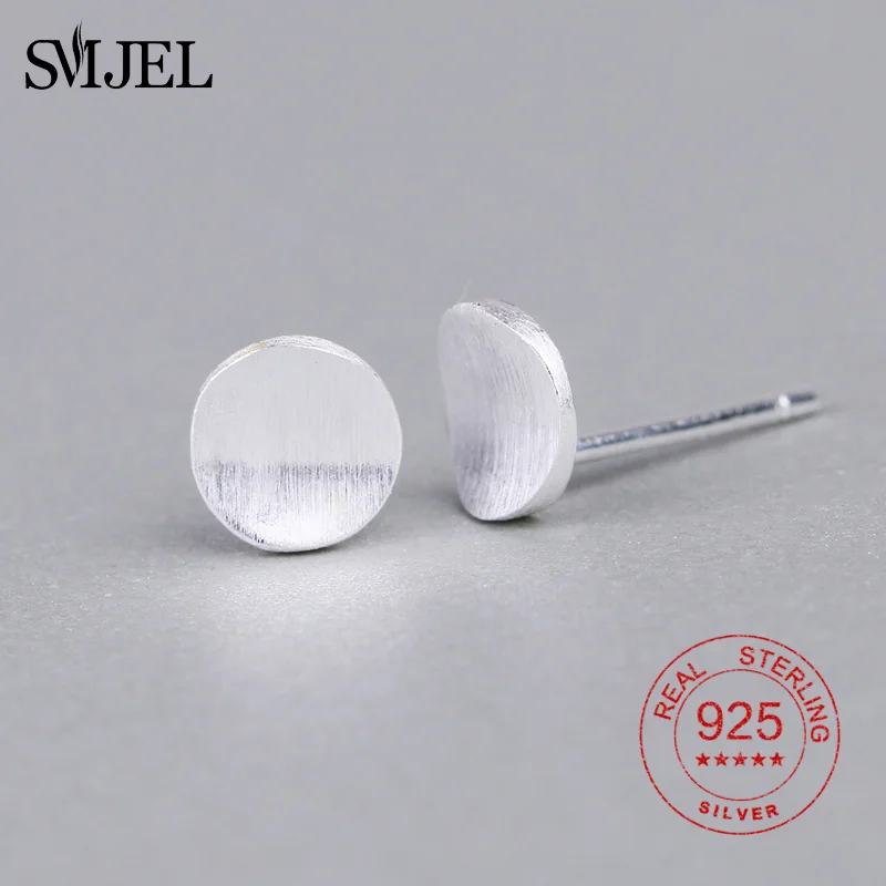 Женские и мужские серьги гвоздики SMJEL из стерлингового серебра 100% пробы в форме