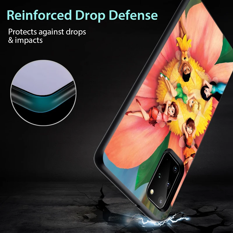 

Disney Peter Pan Wendy Tinkerbell for Samsung Galaxy S21 S20 FE Ultra Lite S10 5G S10E S9 S8 Plus Black Soft Phone Case
