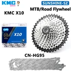 Велосипедная кассета Shimano, 10 скоростей, задний маховик, HG95 KMC X9 цепи 11-2528323640424650T 10 В SUNSHINE MTB