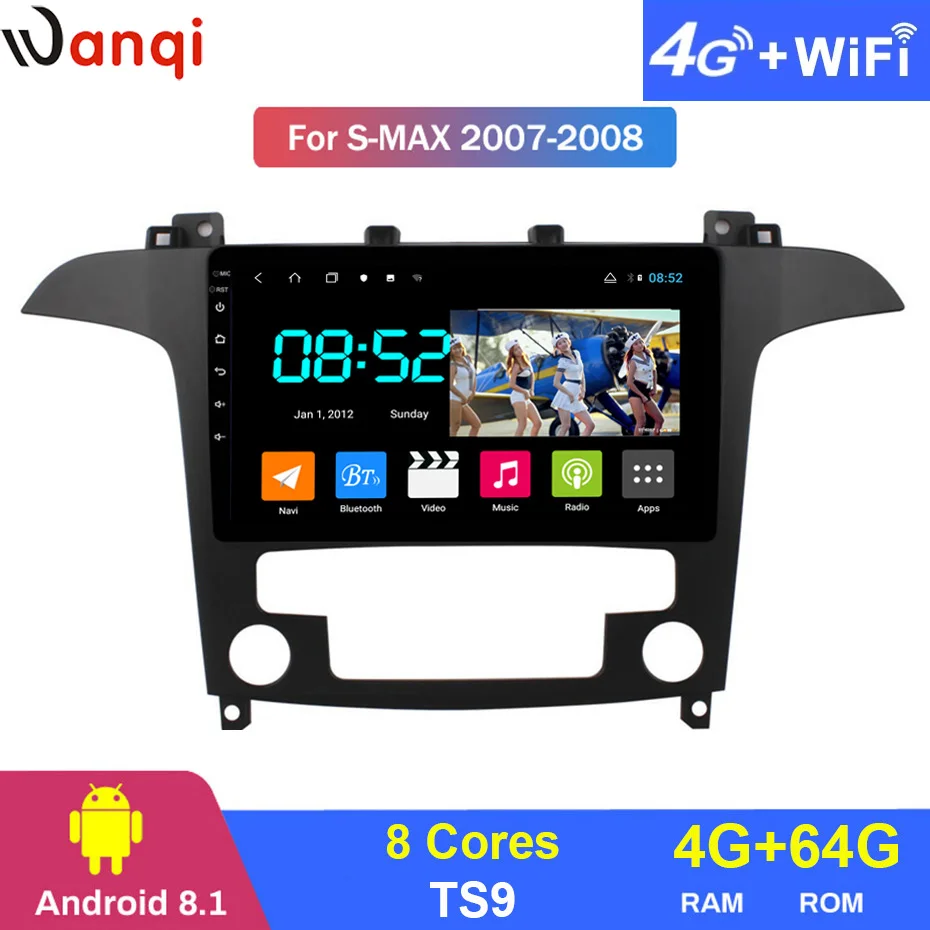 Android 8 1 автомобильный DVD 1din мультимедийная Navi система для Ford focus 2007-2008