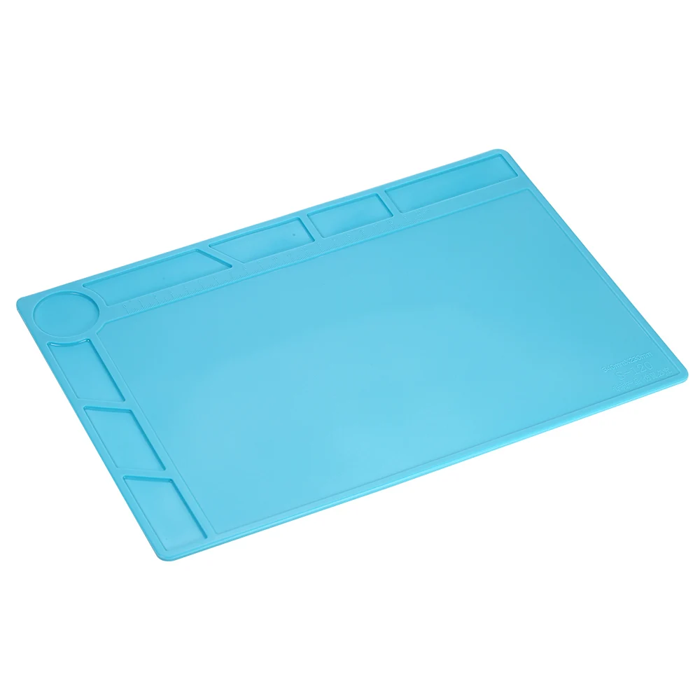 Hot Silicone Heat Insulation Soldering Iron Maintenance Mat Electronics Disassembly BGA Repair Pad + Ruler Screw Notch | Инструменты