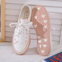 new style women vulcanized sneakers breathable casual students white shoes woman spring autumn lovely canvas shoes
