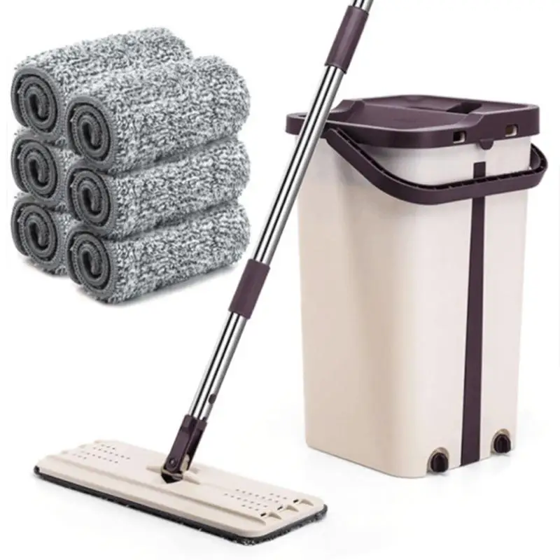 

Newest Magic Automatic Spin Self Cleaning Lazy Mop Hand-Free Wringing Floors Flat Squeeze Mop with Bucket Home Cleaning Supplies