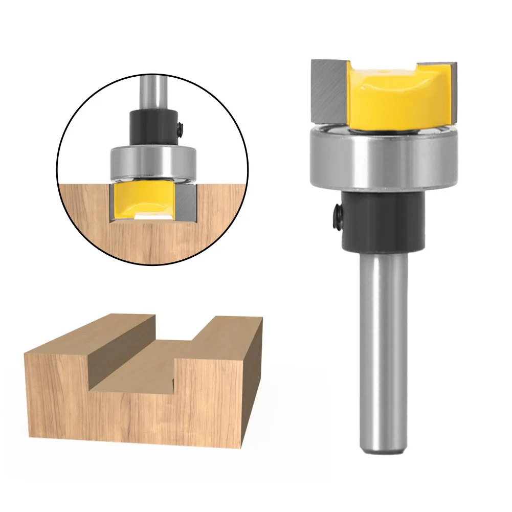 

1PC 1/4" 6.35MM 6MM Shank Milling Cutter Wood Carving Template Trim Hinge Mortising Router Bit Bearing Woodworking Cutter Tenon