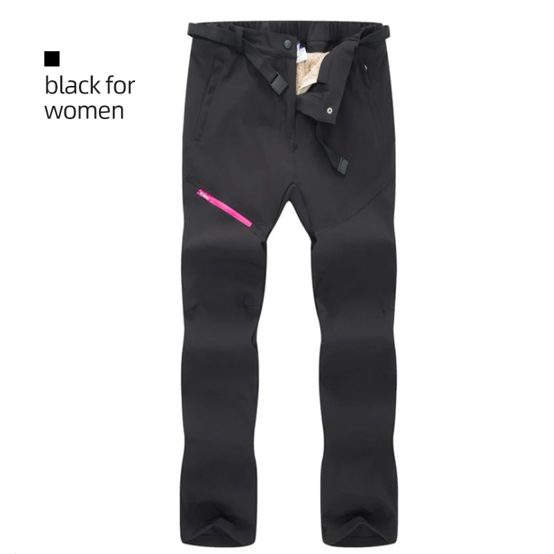 balck for women Copozz зимние походные брюки для улицы быстросохнущие съемные Водонепроницаемые брюки для кемпинга рыбалки скалолазания негабаритных - Цвет: balck for women