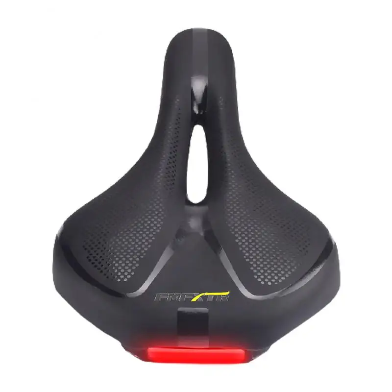

Hollow Breathable Bicycle Saddle Men Women MTB Road Bike Saddle Shock Absorbing Comfortable Big Butt Bike Seat Safety Warning