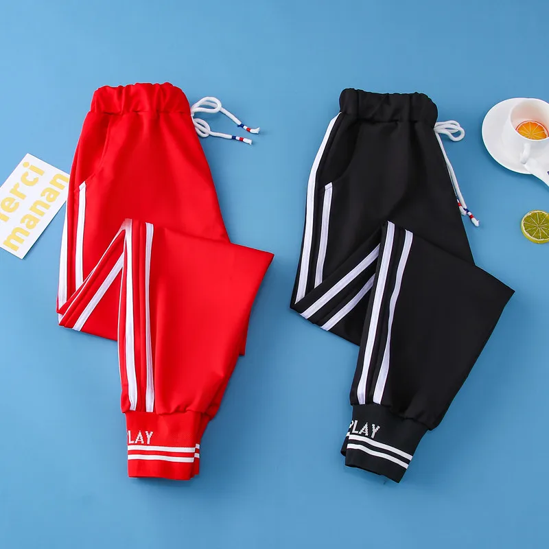 

Spring Sport Cargo Pants Plus Size Letter Embroidery Pants Women High Waist Streetwear Cool Girl Harajuku Hip Hop Pants