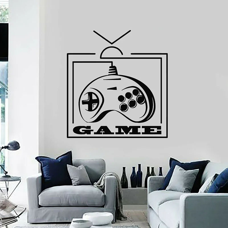 

Gamer Wall Decal Computer Buttons Game Console Door Window Vinyl Stickers Teens Boys Bedroom Playroom Home Decor Mural Art E474