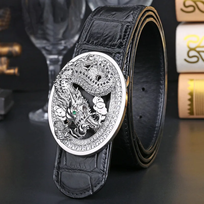 Мужской ремень из натуральной крокодиловой кожи шириной 38 мм|Мужские ремни| |