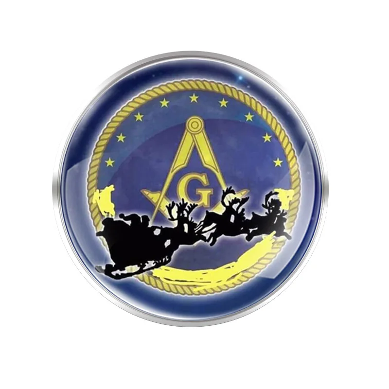 New Fashion Christmas Freemason Brooch Badge Glass Cabochon Dome For Bag Clothes Decoration Pins | Украшения и аксессуары