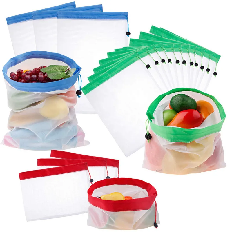 

12 reusable mesh produce bags, washable eco-friendly bags for grocery storage gift bags