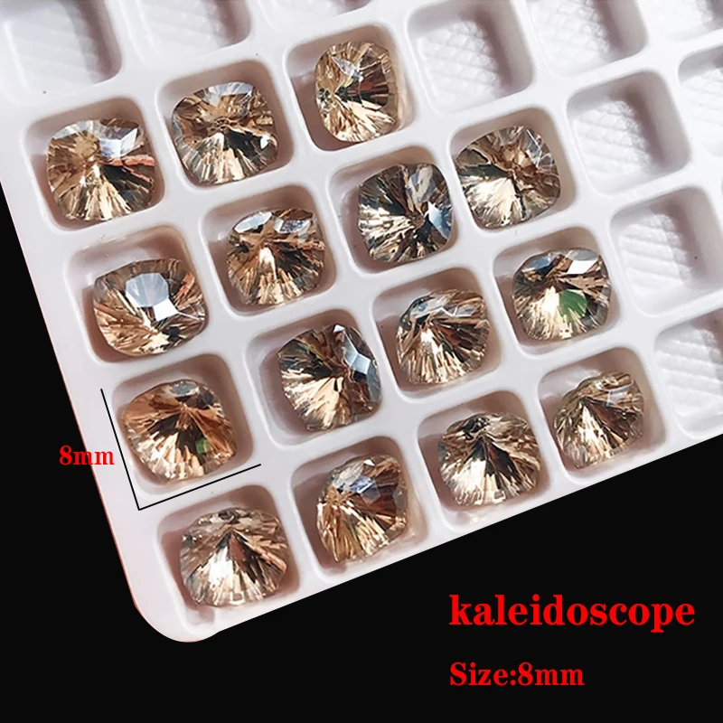 Искусство ногтей Стразы калейдоскоп квадратные высококачественные стеклянные