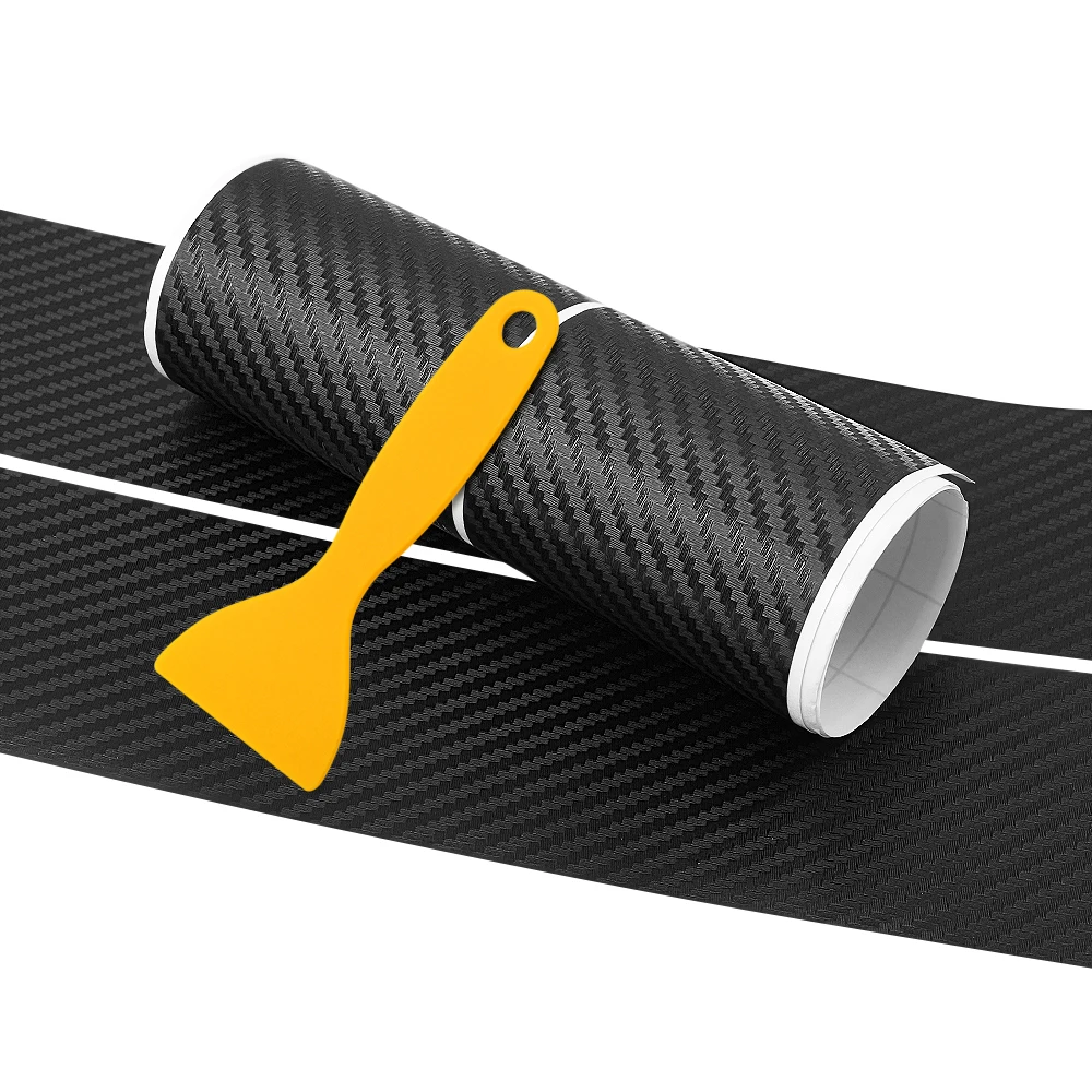 Автомобильный задний бампер Защитная Наклейка из углеродного волокна пленка для