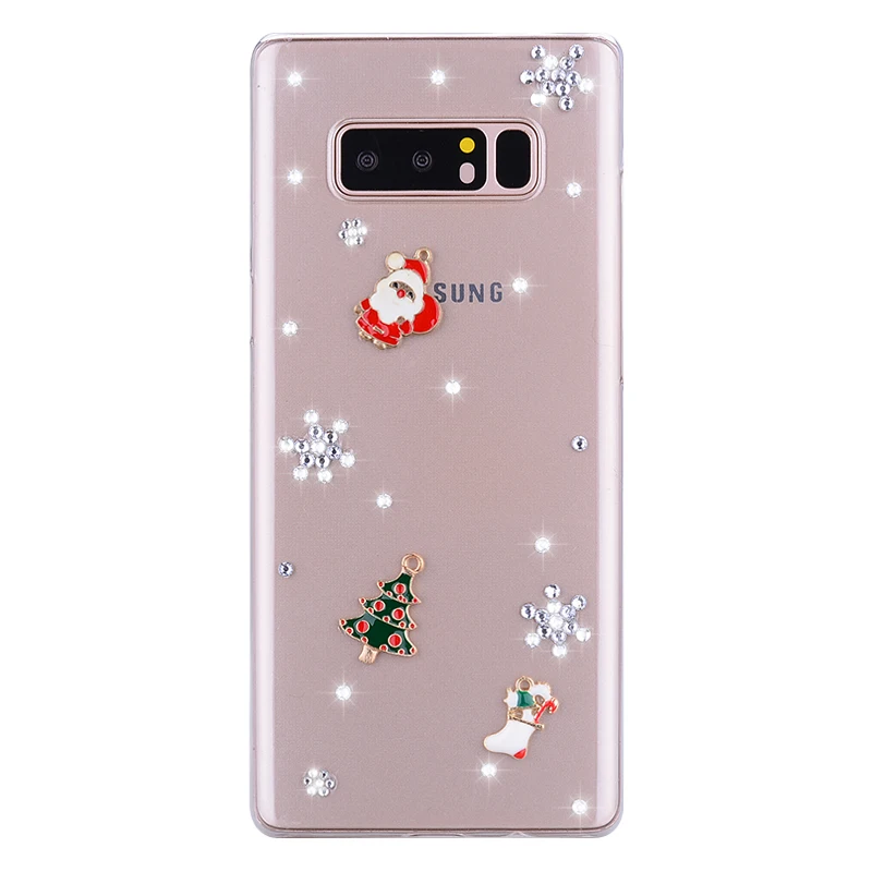 Рождественские чехлы со стразами для Samsung Galaxy S8 S9 S10 PLUS S10E S6 S7 EDGE S5 S4 S3 NOTE 10 4 3 5