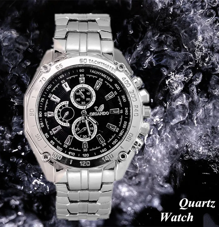 Часы наручные Rosra мужские классические брендовые серебристые из нержавеющей