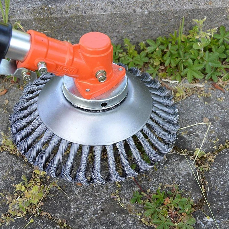 Landscaping Rotary Weed Brush Joint Twist Knot Steel Wire Wheel Brush Disc Power Tool Garden Machines Accessories