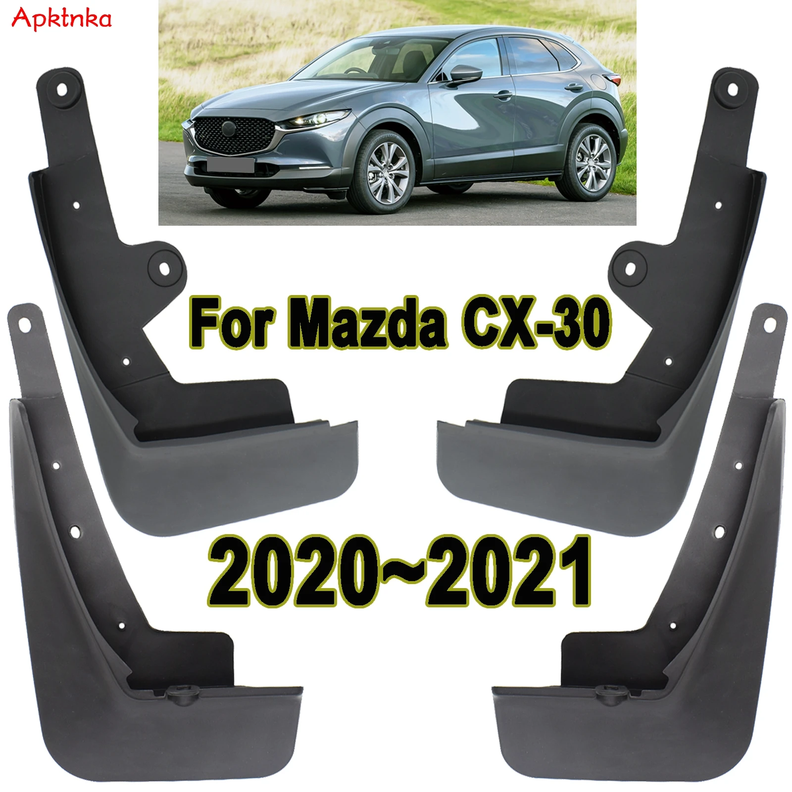 

4Pcs For Mazda CX-30 CX 30 2021 2020 Mudflaps Mud Guards Flaps Splash Guards Mudguards Fender Front Rear Car Accessories Wheel