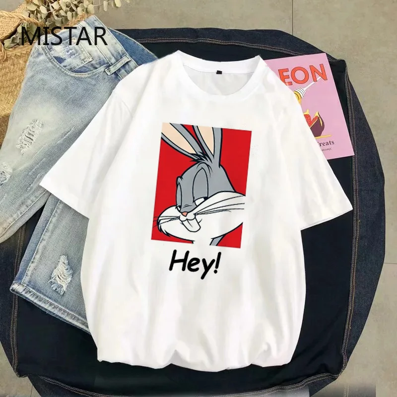 Летние повседневные женские футболки Ulzzang kawaii мультяшный принт футболка в