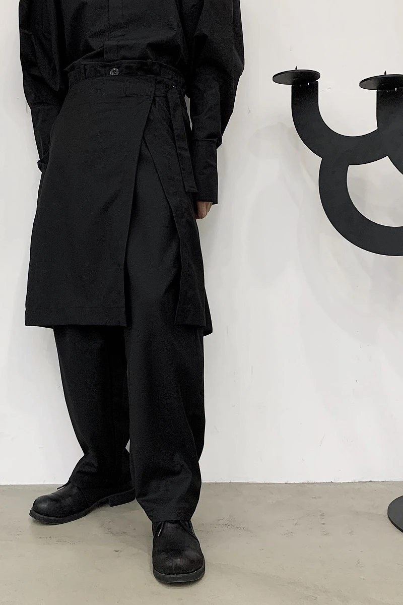 Весна Осень 2020 новая оригинальная темно синяя юбка Yamamoto свободная прямая