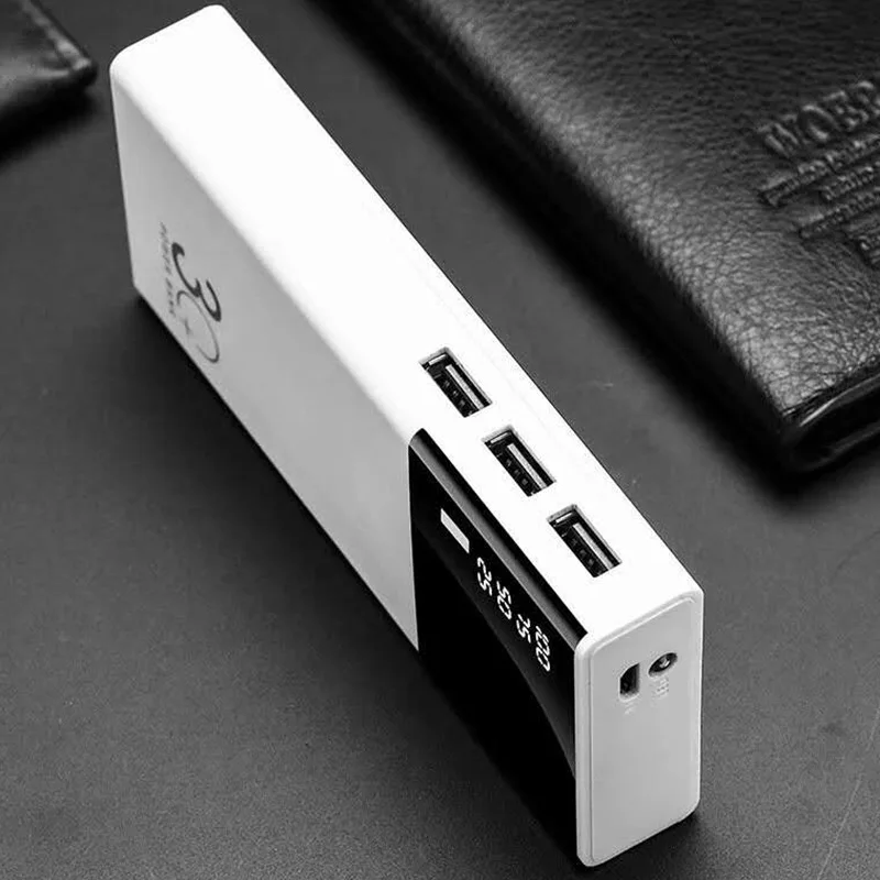 Внешний аккумулятор тройное USB ЖК зеркало 30000 мАч внешний мобильный телефон