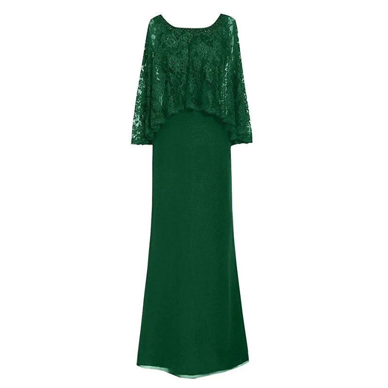 Женское шифоновое платье до пола элегантное кружевное большого размера для