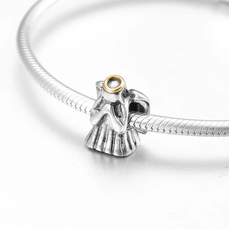 Желающий ангел родное серебро сделай сам изящные бусины на удачу изготовление