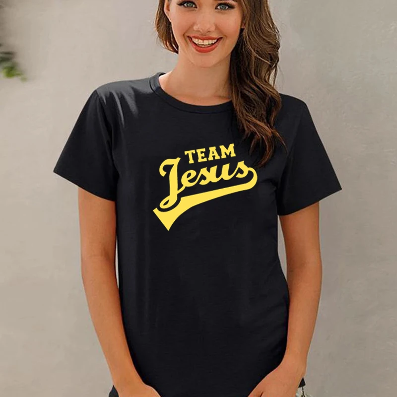 

2021 New Style Start with Jesus Stay with Jesus End with Jesus Womens T Shirt Sweet Jesus Funny Graphic Tops Cotton Casual Tee