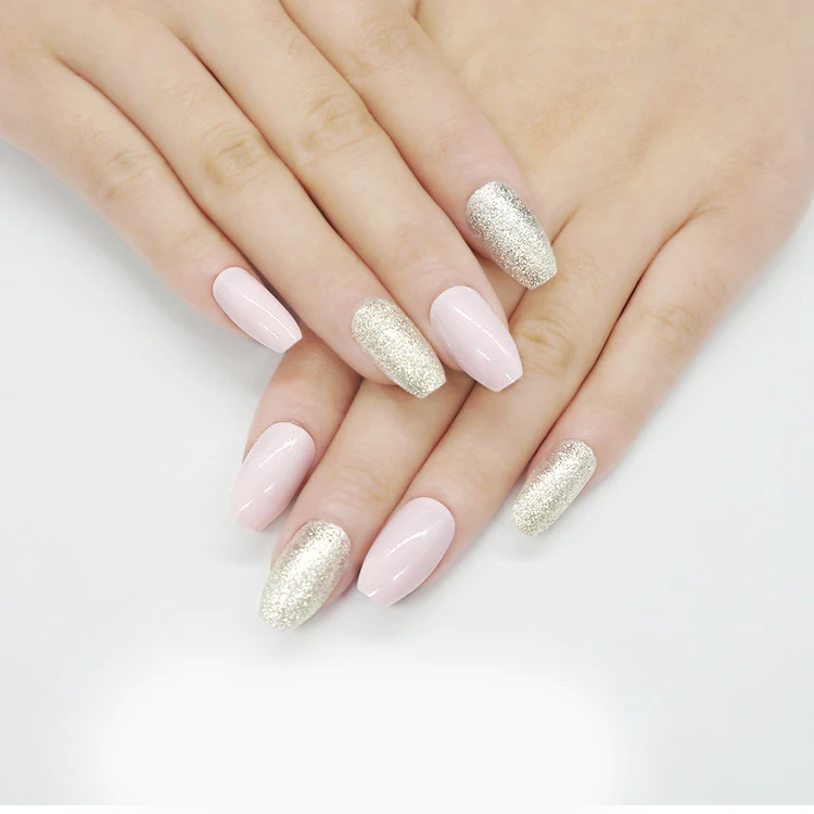 

High Quliaty 600 Pcs Coffin Nails Tip Full Cover Faux Ongle Short Fake Nail Art tips Non-Trace Artificial Ballerina False Nails