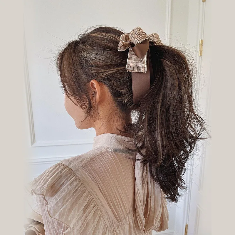 Заколки для волос с высоким конским хвостом девочек заколка милым бантом и