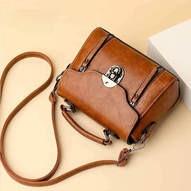 

Women's Handbag 2021 New PU Leather Fashion Lock Design Large Capacity Shoulder Bag Female Crossbody Tote Messenger Bag bolsos