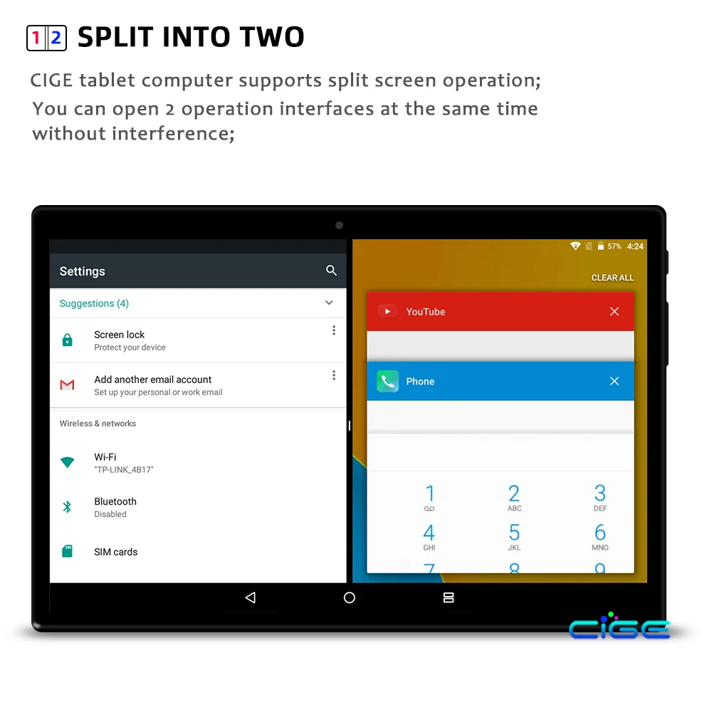 New Tablet Pc 10.1 inch Android 7.0 Tablets Quad Core Google Play 3g Phone Call GPS WiFi Bluetooth Tempered Glass 10 inch