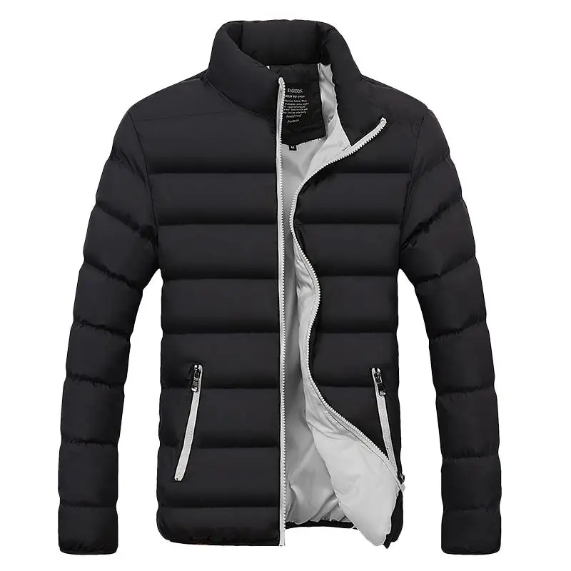 55 Gray jacket Зимняя куртка мужская одежда однотонная парка ультра-светильник мужские куртки и пальто со стоячим воротником куртка-пуховик - Цвет: 55 Gray jacket