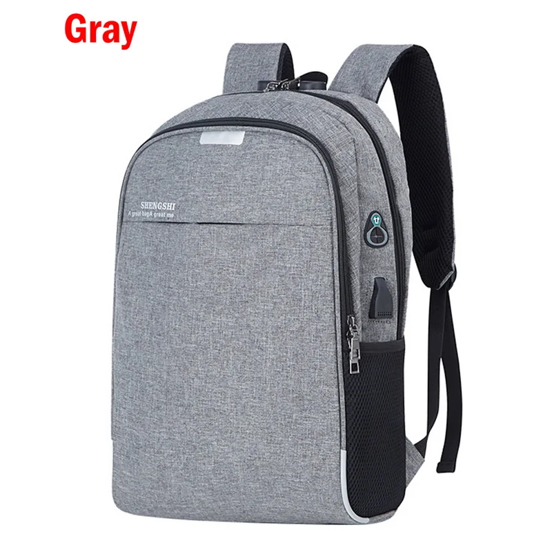 A grey Litthing мужские сумки для ноутбука рюкзак для ноутбука зарядка через Usb компьютер рюкзак рюкзаки для подростков Повседневный стиль сумки большой мужская деловая дорожная сумка Mochila - Цвет: A grey