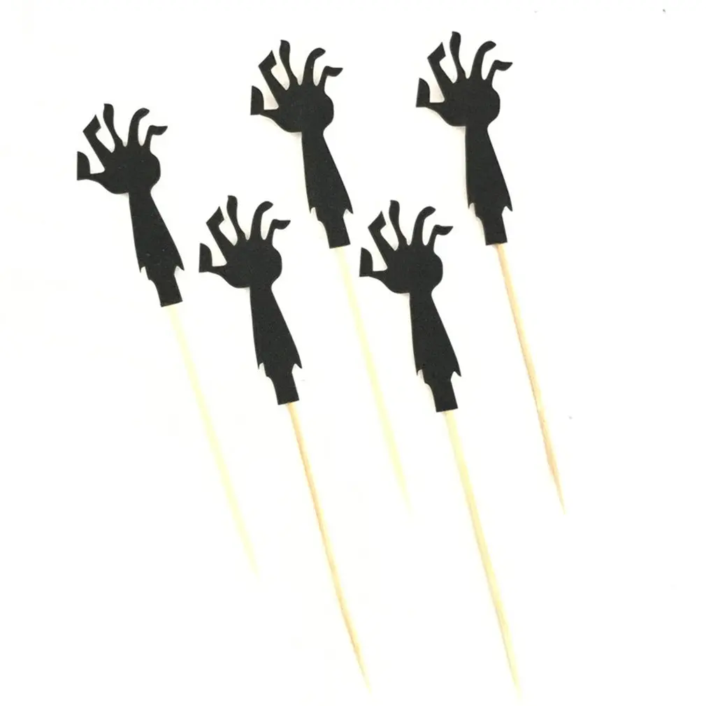 Бумага для Хэллоуина вставляемая карта руки зомби имитации украшения торта | Дом
