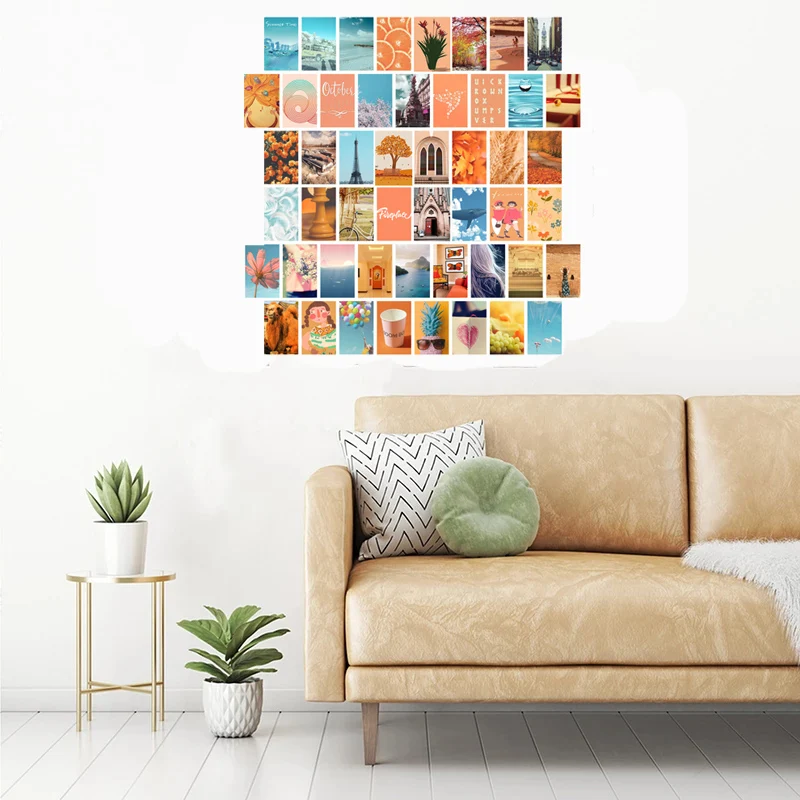 50 шт. персик пляжные эстетическая картина для коллаж Boho Стиль принт Наборы цвета