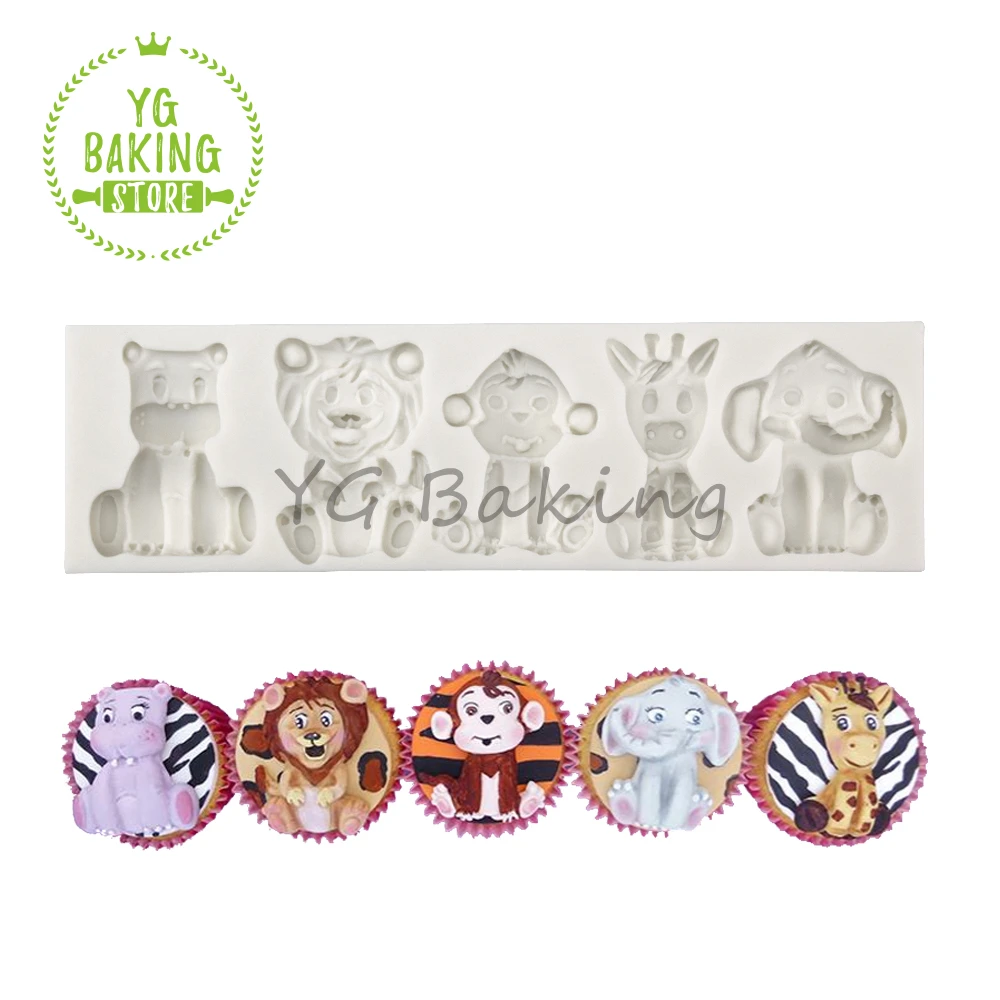 

Dorica Animal Deer/Elephant/Monkey Silicone Mold DIY Chocolate Cake Mould Fondant Cake Decorating Tools Kitchen Bakeware